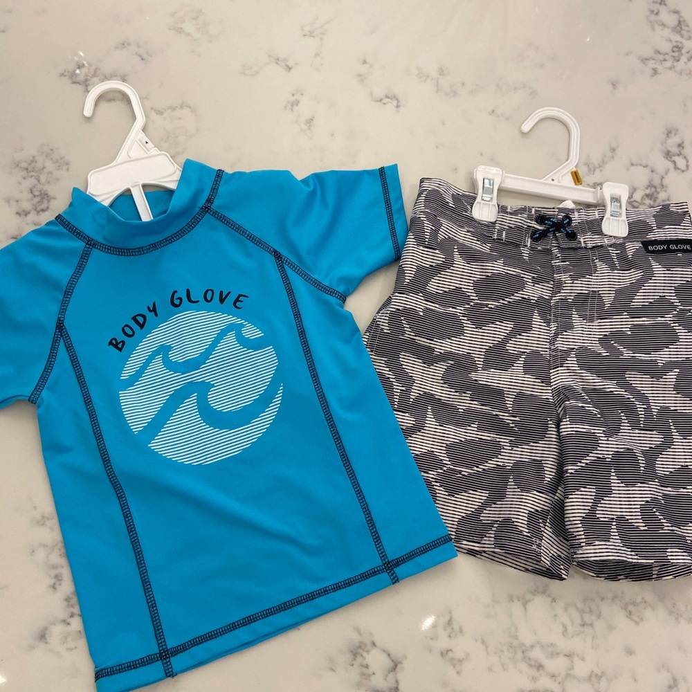 Swimsuit with rash guard